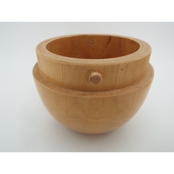 Vintage Wooden String Floss Yarn Dispenser 4.5" Acorn Twine Holder - Picture 8 of 11